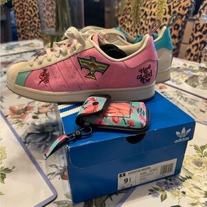 Adidas Pink & Blue Superstar Arizona Sneakers